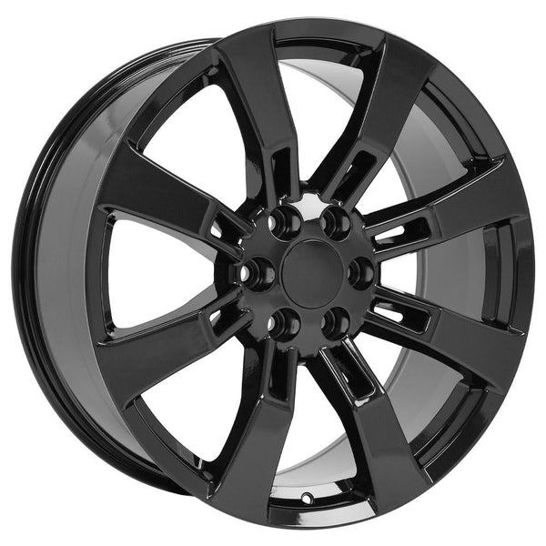 OE Wheels CA82 Gloss Black Wheels for 2021-2022 CHEVROLET TAHOE [] - 22x9 31 mm - 22"  - (2022 2021)