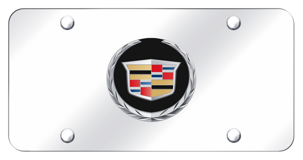 Cadillac Cadillac (New/Black Backing) Plate - Chrome on Mirrored License Plate - CAD.2.B.CC