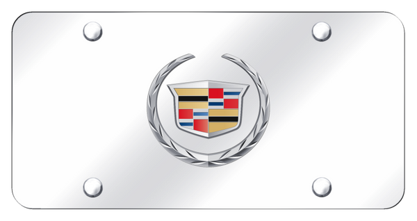 Cadillac Cadillac (New) License Plate - Chrome on Mirrored License Plate - CAD.2.CC