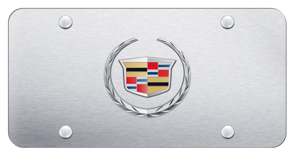 Cadillac Cadillac (New) License Plate - Chrome on Brushed License Plate - CAD.2.CS