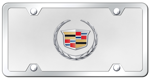 Cadillac Cadillac (New) Plate Kit - Chrome on White License Plate - CAD.2.CWK