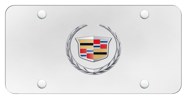 Cadillac Cadillac (New) License Plate - Chrome on White License Plate - CAD.2.CW