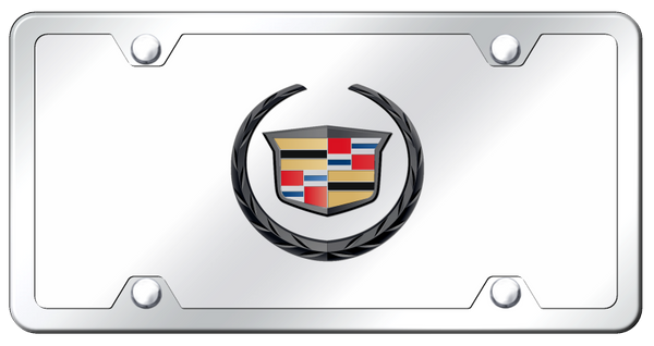 Cadillac Cadillac (New) Plate Kit - Black Pearl on Mirrored License Plate - CAD.2.PCK