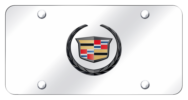 Cadillac Cadillac (New) License Plate - Black Pearl on Mirrored License Plate - CAD.2.PC