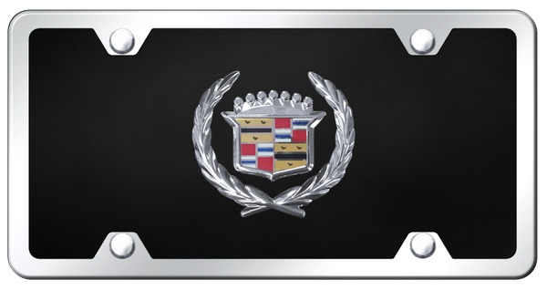 Cadillac Cadillac Plate Kit - Chrome on Black License Plate - CAD.CBK