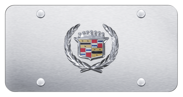 Cadillac Cadillac License Plate - Chrome on Brushed License Plate - CAD.CS