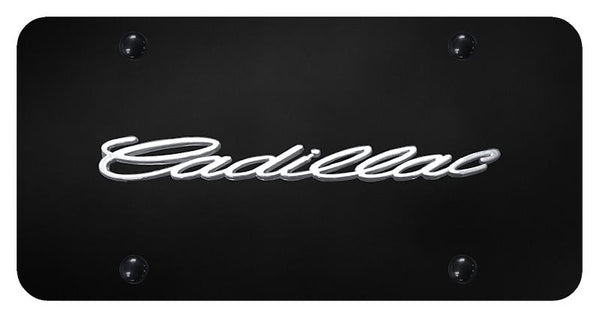 Cadillac Cadillac Chrome on Black 3D Bar License Plate - CAD.N.CB