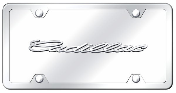 Cadillac Cadillac OEM Name Plate Kit - Chrome on Mirrored License Plate - CAD.N.CCK