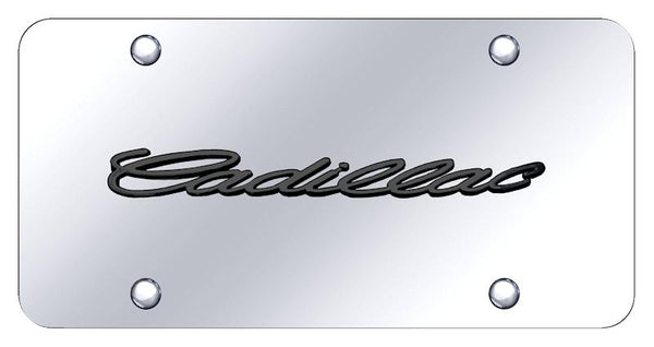 Cadillac Cadillac Black Pearl on Chrome 3D Bar License Plate - CAD.N.PC