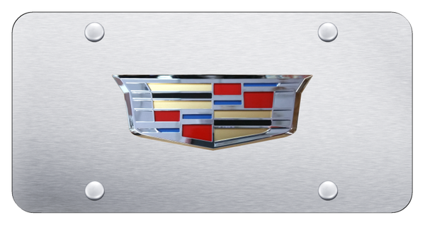 Cadillac Cadillac 2014 License Plate - Chrome on Brushed License Plate - CAD3.CS