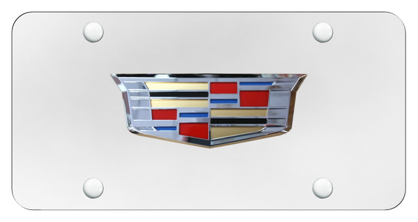 Cadillac Cadillac 2014 License Plate - Chrome on White License Plate - CAD3.CW