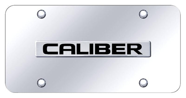 Dodge Caliber Chrome on Chrome 3D Bar License Plate - CAL.N.CC