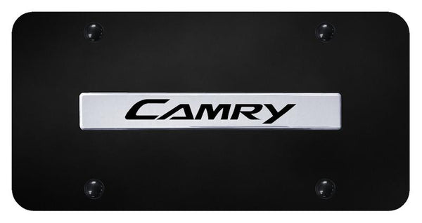 Toyota Camry Chrome on Black 3D Bar License Plate - CAM.N.CB