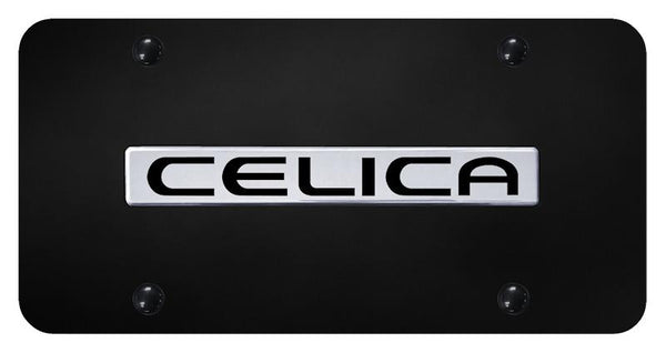 Toyota Celica Chrome on Black 3D Bar License Plate - CEL.N.CB