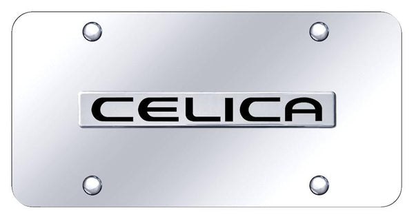 Toyota Celica Chrome on Chrome 3D Bar License Plate - CEL.N.CC