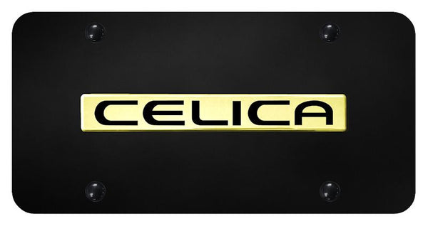 Toyota Celica Gold on Black 3D Bar License Plate - CEL.N.GB