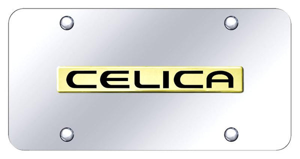 Toyota Celica Gold on Chrome 3D Bar License Plate - CEL.N.GC