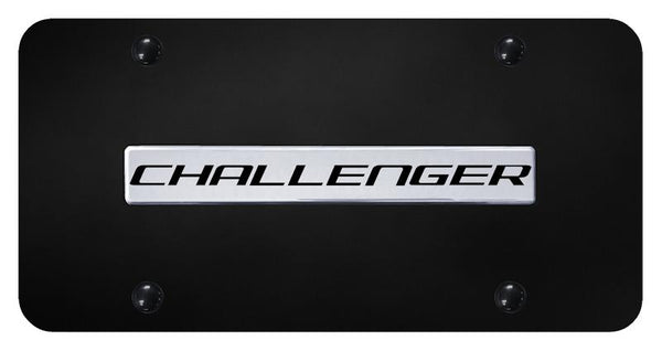 Dodge Challenger Chrome on Black 3D Bar License Plate - CHA.N.CB