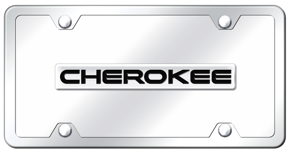 Jeep Cherokee Name Plate Kit - Chrome on Mirrored License Plate - CHE.N.CCK