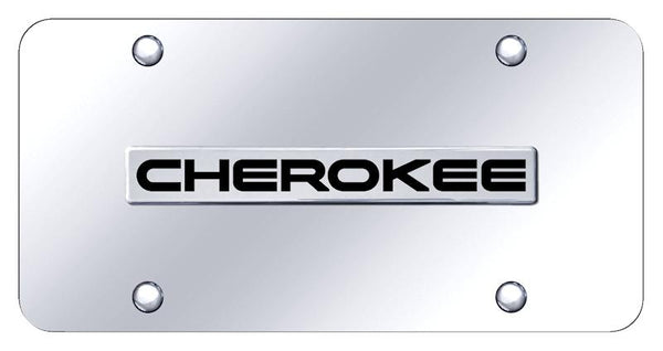 Jeep Cherokee Chrome on Chrome 3D Bar License Plate - CHE.N.CC