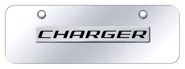 Dodge Charger Chrome on Chrome 3D Bar Mini License Plate - CHG.N.CCM