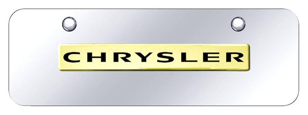 Chrysler Chrysler Gold on Chrome 3D Bar Mini License Plate - CHR.N.GCM