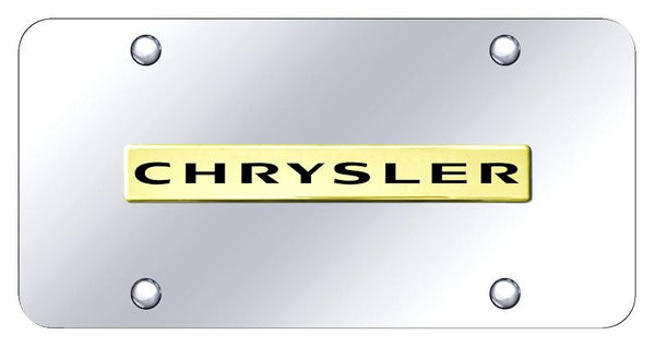 Chrysler Chrysler Gold on Chrome 3D Bar License Plate - CHR.N.GC