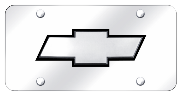 Chevrolet Chevrolet (New/Black Fill) Plate - Chrome on Mirrored License Plate - CHV.2.B.CC