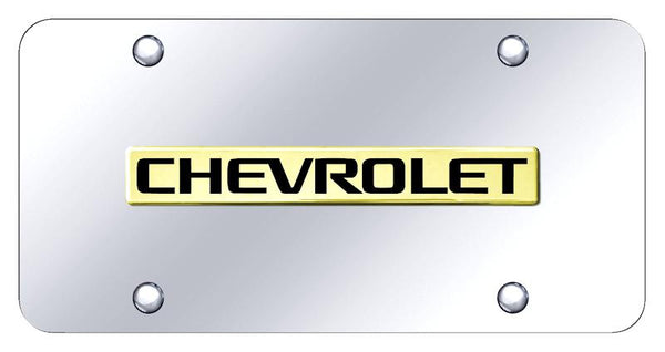 Chevrolet Chevrolet Gold on Chrome 3D Bar License Plate - CHV.N.GC