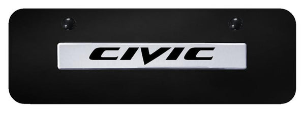 Honda Civic Chrome on Black 3D Bar Mini License Plate - CIV.N.CBM