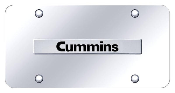 Dodge Cummins Chrome on Chrome 3D Bar License Plate - CMN.N.CC