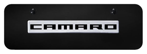 Chevrolet Camaro Chrome on Black 3D Bar Mini License Plate - CMR.N.CBM