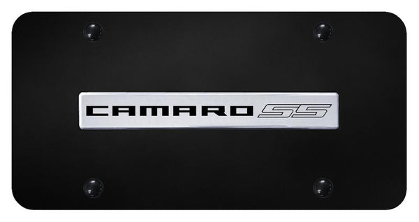 Chevrolet Camaro SS Chrome on Black 3D Bar License Plate - CMRSS.N.CB