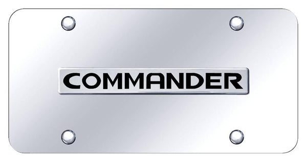 Jeep Commander Chrome on Chrome 3D Bar License Plate - COM.N.CC