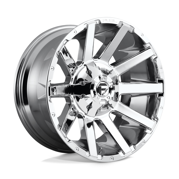 Fuel 1PC D614 CONTRA CHROME PLATED Wheels for 2013-2023 FORD F-250 F-350 SUPER DUTY [] - 20X10 -18 mm - 20"  - (2023 2022 2021 2020 2019 2018 2017 2016 2015 2014 2013)