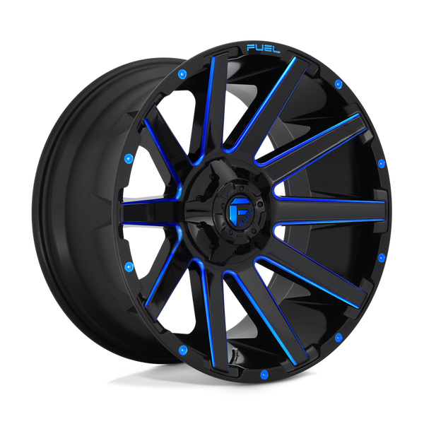 Fuel 1PC D644 CONTRA GLOSS BLACK BLUE TINTED CLEAR Wheels for 2010-2020 FORD F-150 [] - 20X9 2 mm - 20"  - (2020 2019 2018 2017 2016 2015 2014 2013 2012 2011 2010)