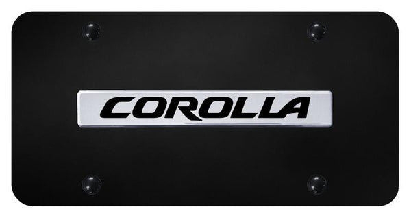 Toyota Corolla Chrome on Black 3D Bar License Plate - COR.N.CB