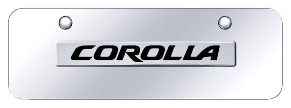 Toyota Corolla Chrome on Chrome 3D Bar Mini License Plate - COR.N.CCM