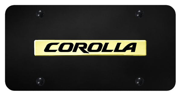 Toyota Corolla Gold on Black 3D Bar License Plate - COR.N.GB