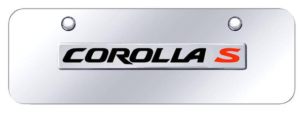 Toyota Corolla S Chrome on Chrome 3D Bar Mini License Plate - COS.N.CCM