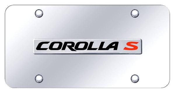 Toyota Corolla S Chrome on Chrome 3D Bar License Plate - COS.N.CC