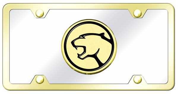 Mecury Cougar Plate Kit - Gold on Mirrored License Plate - COU.GCK