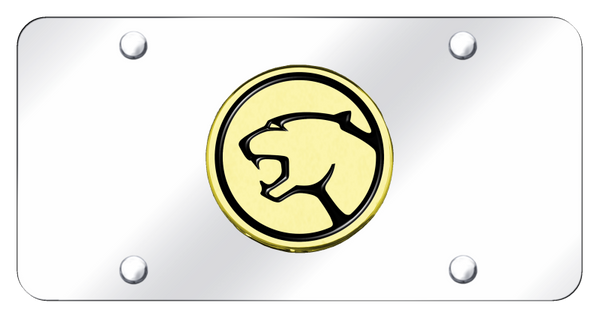 Mecury Cougar License Plate - Gold on Mirrored License Plate - COU.GC