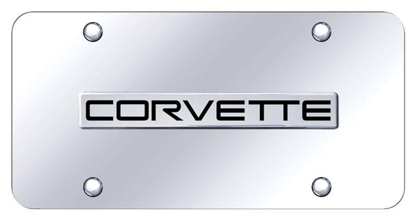 Chevrolet corvette C4 Chrome on Chrome 3D Bar License Plate - COV4.N.CC