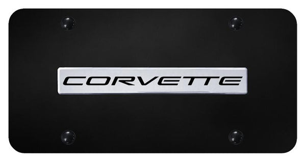 Chevrolet Corvette C5 Chrome on Black 3D Bar License Plate - COV5.N.CB