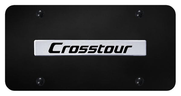 Honda CrossTour Chrome on Black 3D Bar License Plate - CRT.N.CB