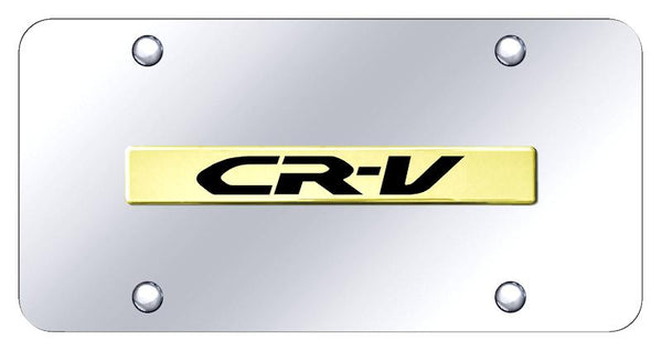 Honda CRV Gold on Chrome 3D Bar License Plate - CRV.N.GC