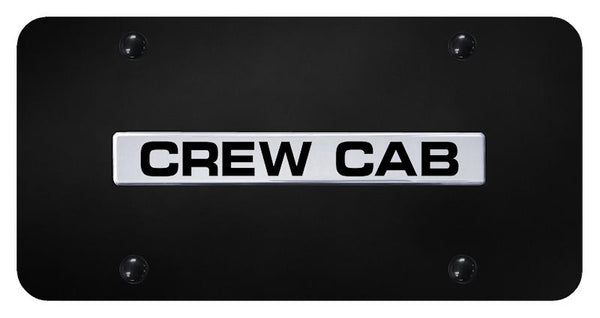 Nissan Crew Cab Chrome on Black 3D Bar License Plate - CRW.N.CB