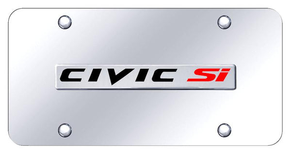 Honda Civic SI Chrome on Chrome 3D Bar License Plate - CSI.N.CC