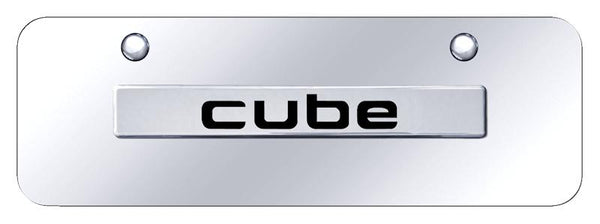 Nissan Cube Chrome on Chrome 3D Bar Mini License Plate - CUBE.N.CCM